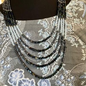 Striking Blue 5 strand Custom Necklace